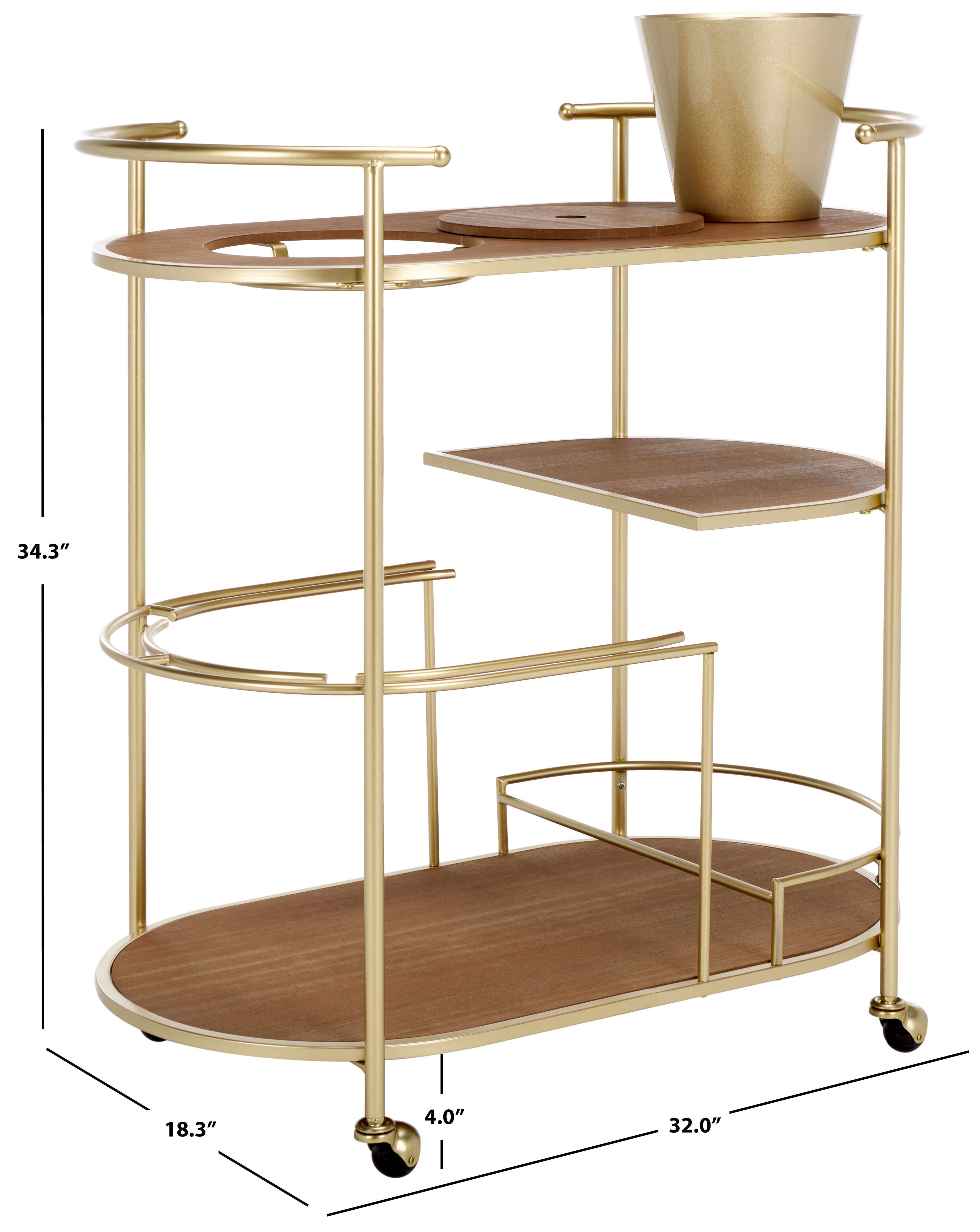 ALORA 2 TIER BAR CART WITH BUCKET