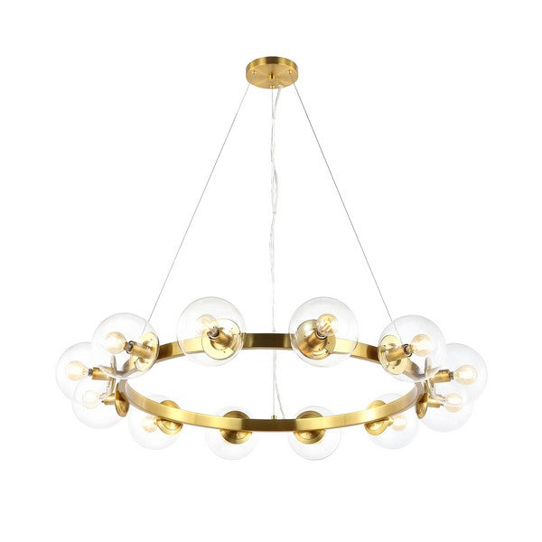 RYLIAN, 12 LIGHT, 38 INCH, IRON/GLASS CHANDELIER