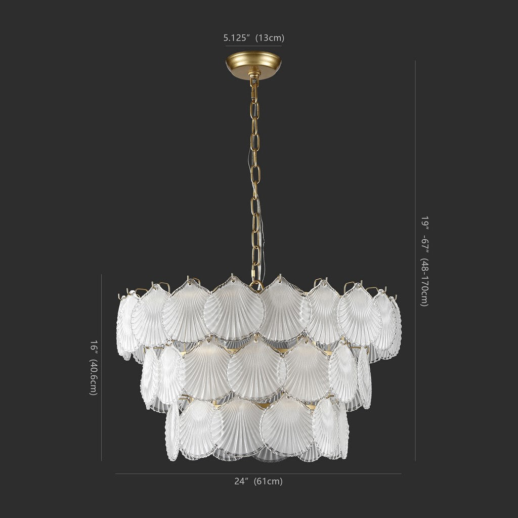 GUTIERREZ 3 TIER GLASS CHANDELIER