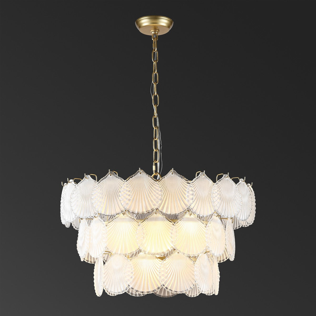 GUTIERREZ 3 TIER GLASS CHANDELIER