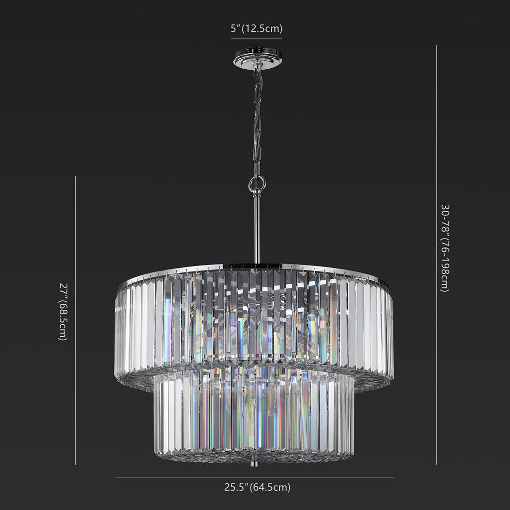 VIVIANN CRYSTAL 2 TIER CHANDELIER