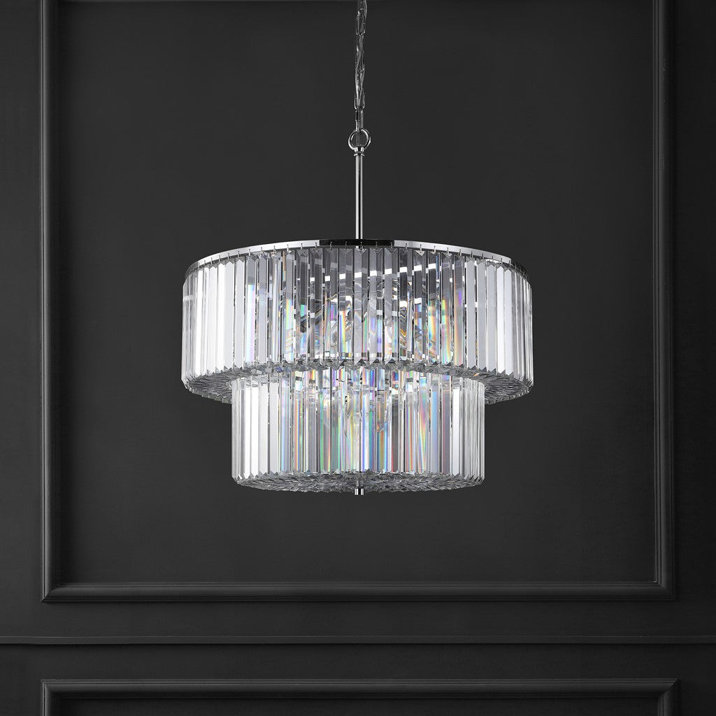 VIVIANN CRYSTAL 2 TIER CHANDELIER