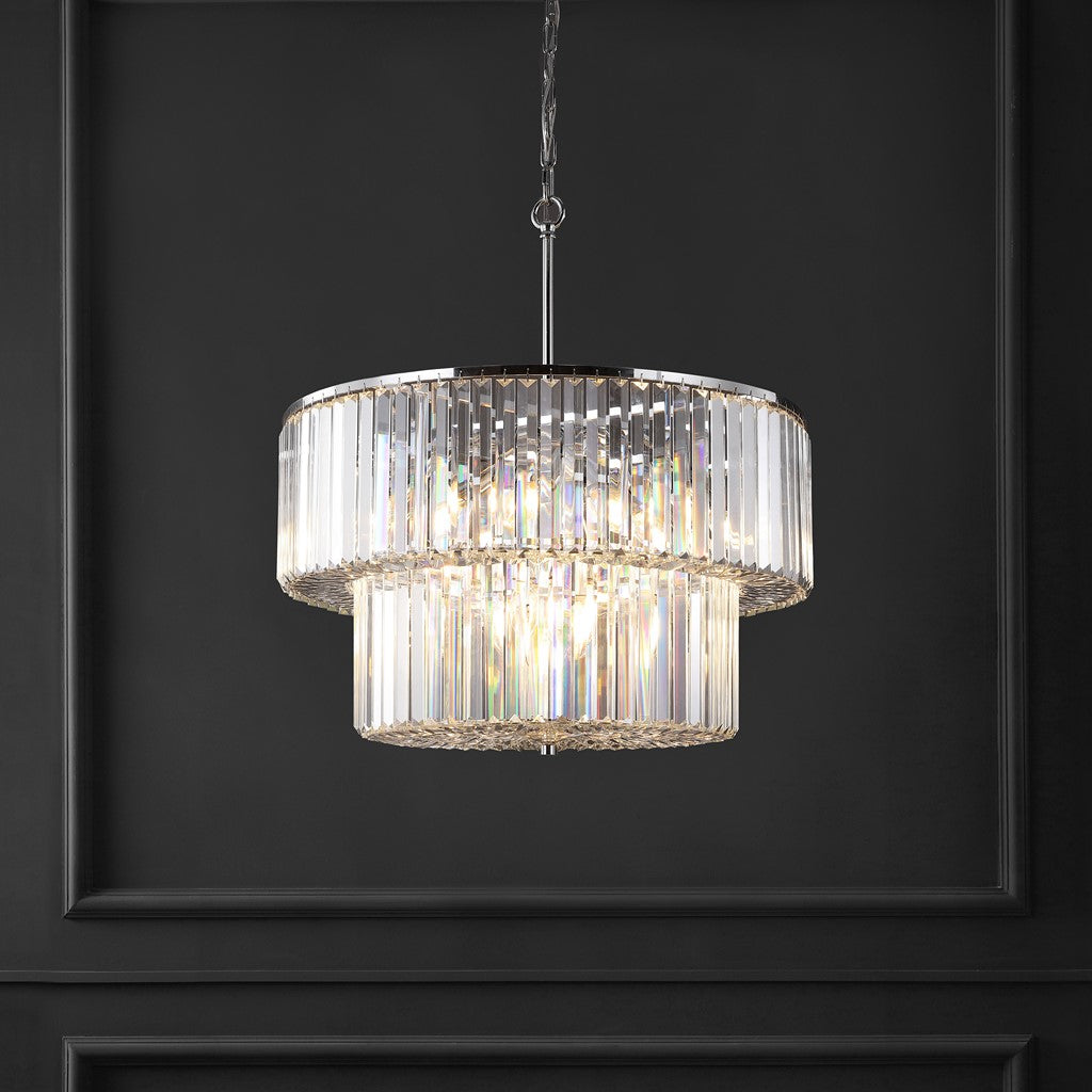 VIVIANN CRYSTAL 2 TIER CHANDELIER