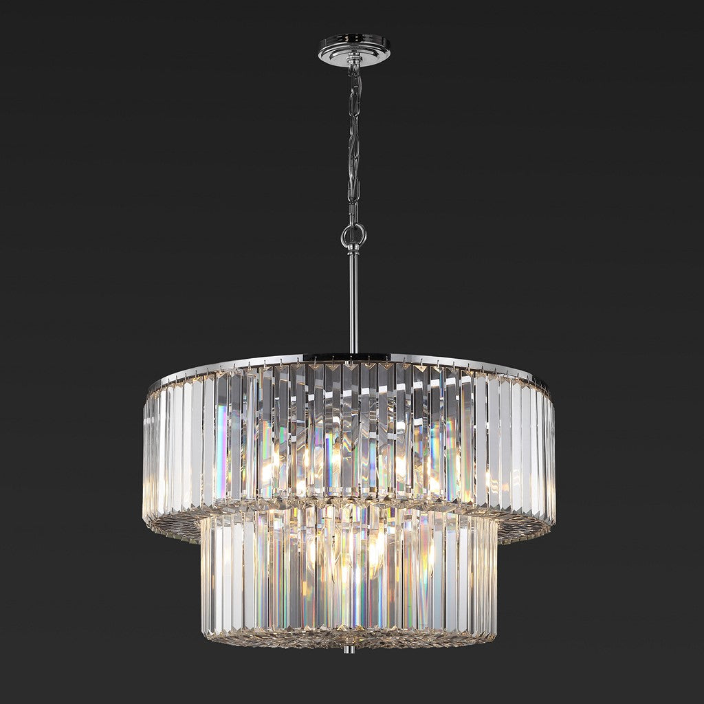 VIVIANN CRYSTAL 2 TIER CHANDELIER