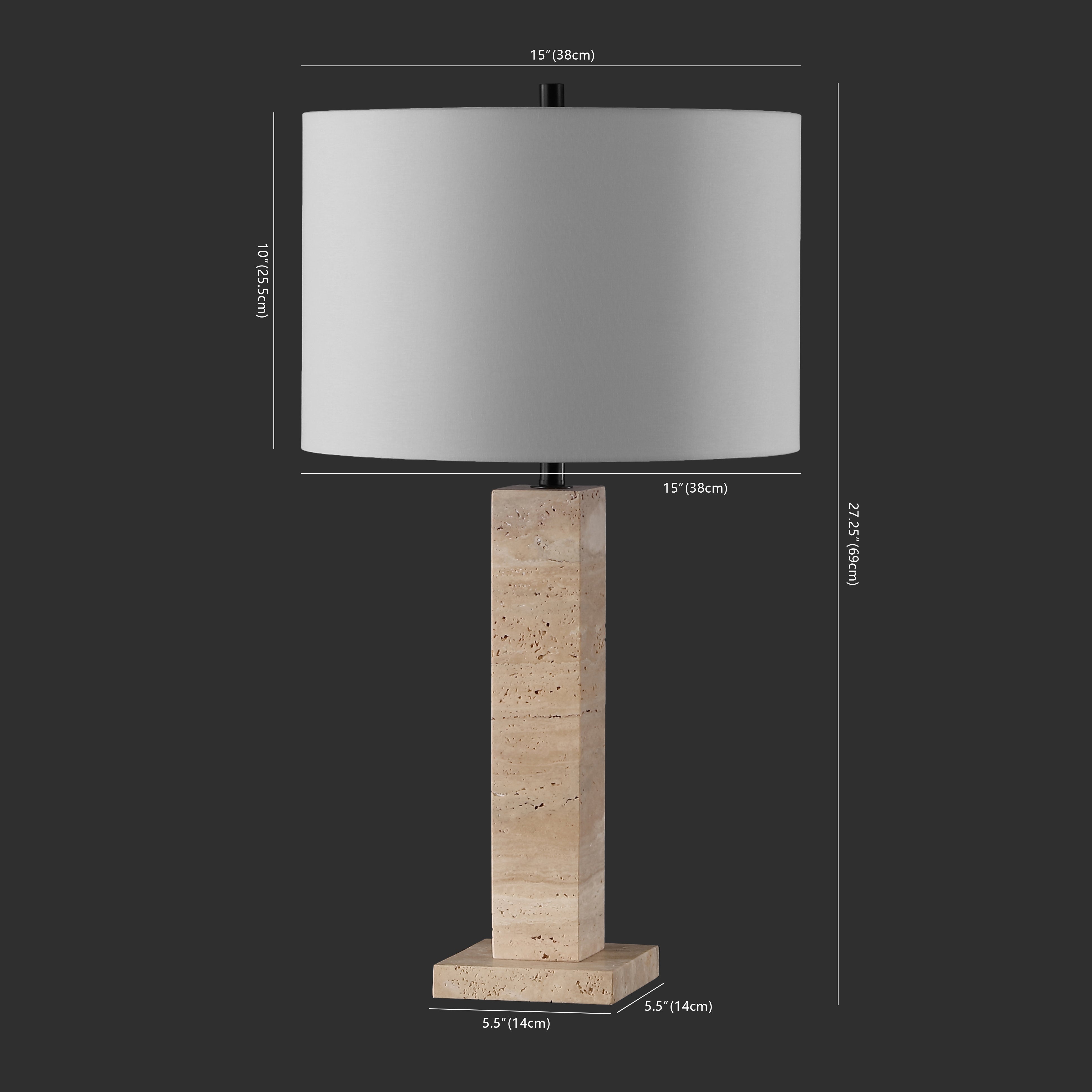 HANNABETH TRAVERTINE TABLE LAMP