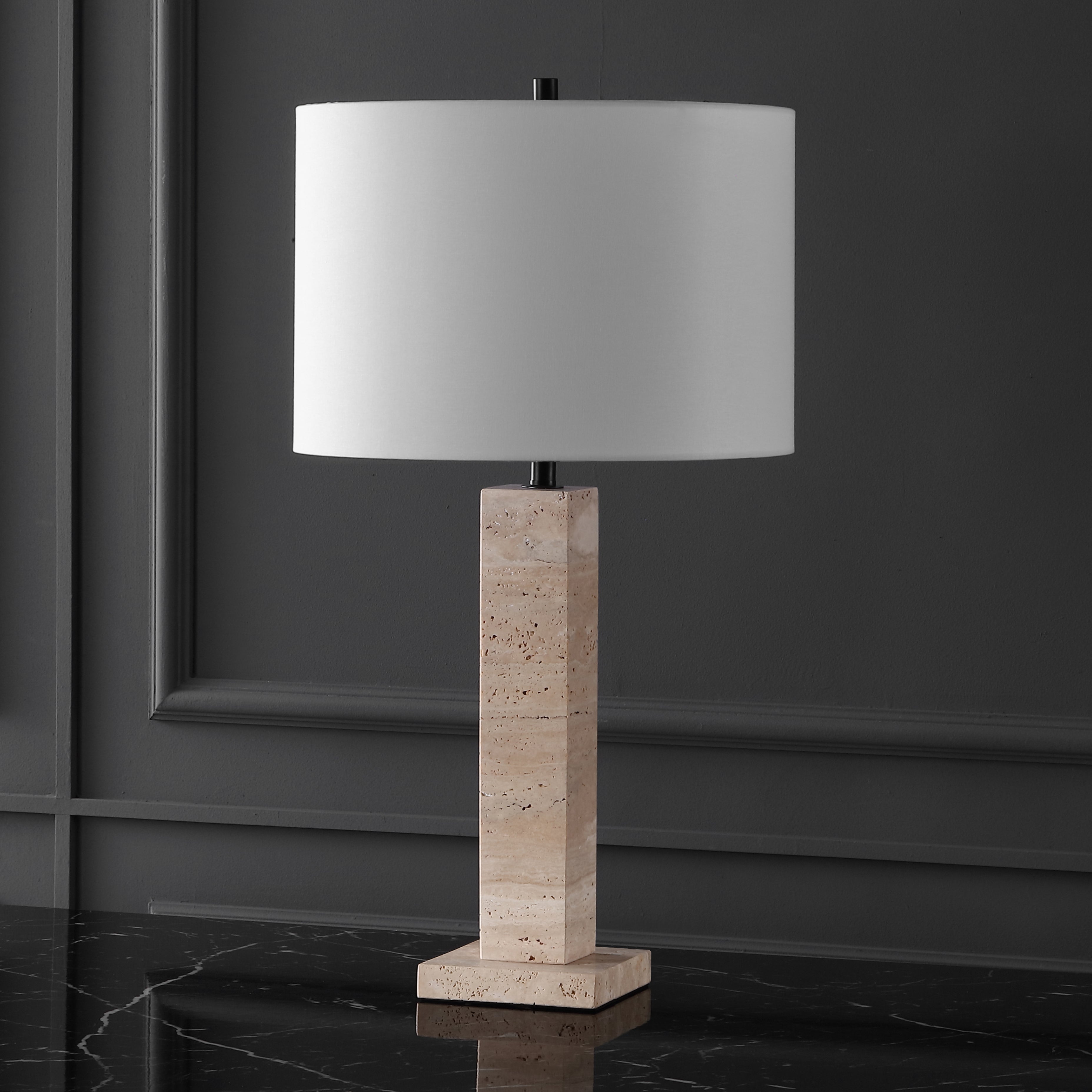 HANNABETH TRAVERTINE TABLE LAMP