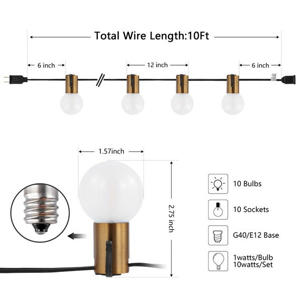 FARRYNN LED OUTDOOR STRING LIGHTS