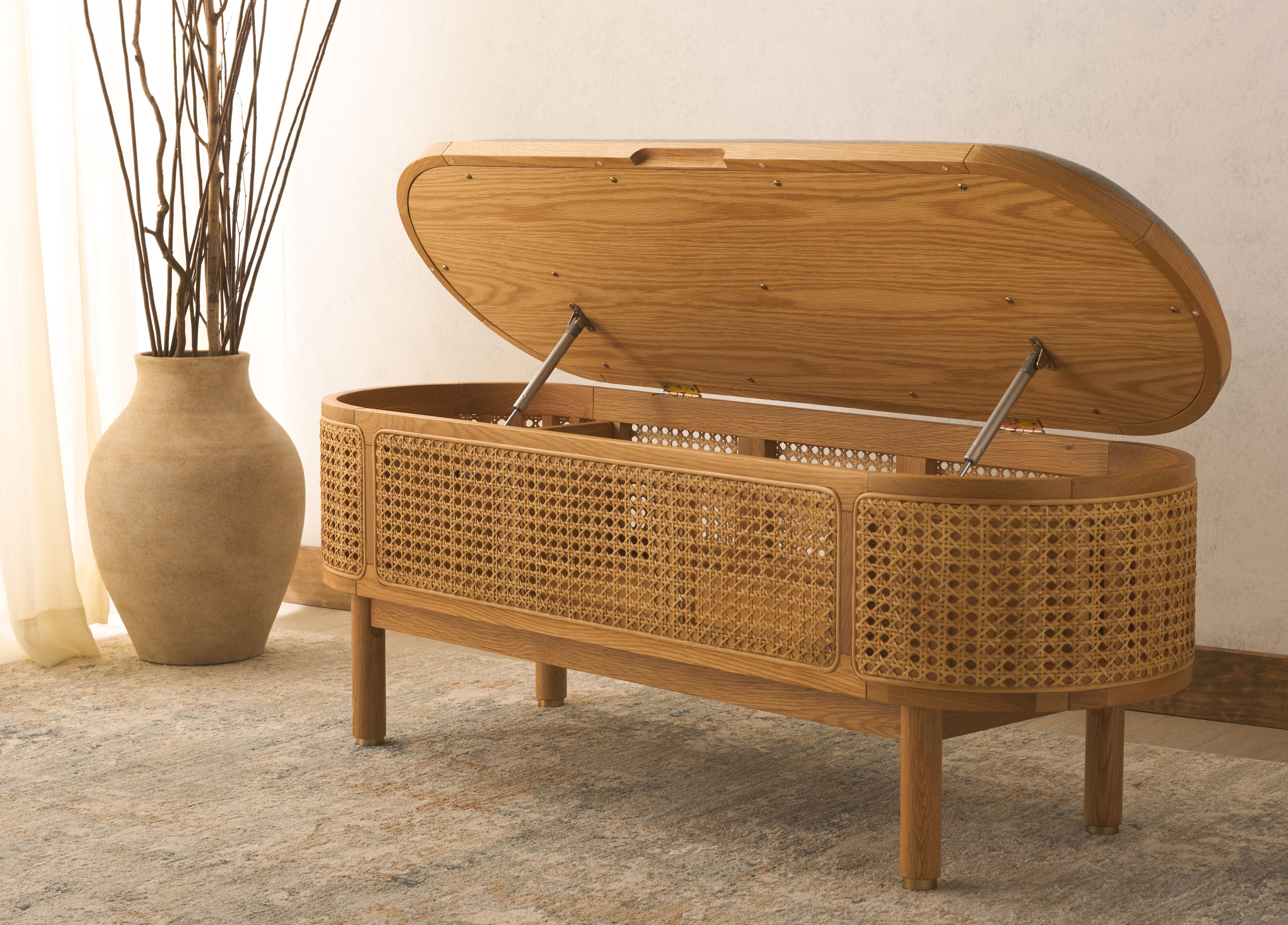 CANNE DOLLY ET BANC DE RANGEMENT EN BOIS