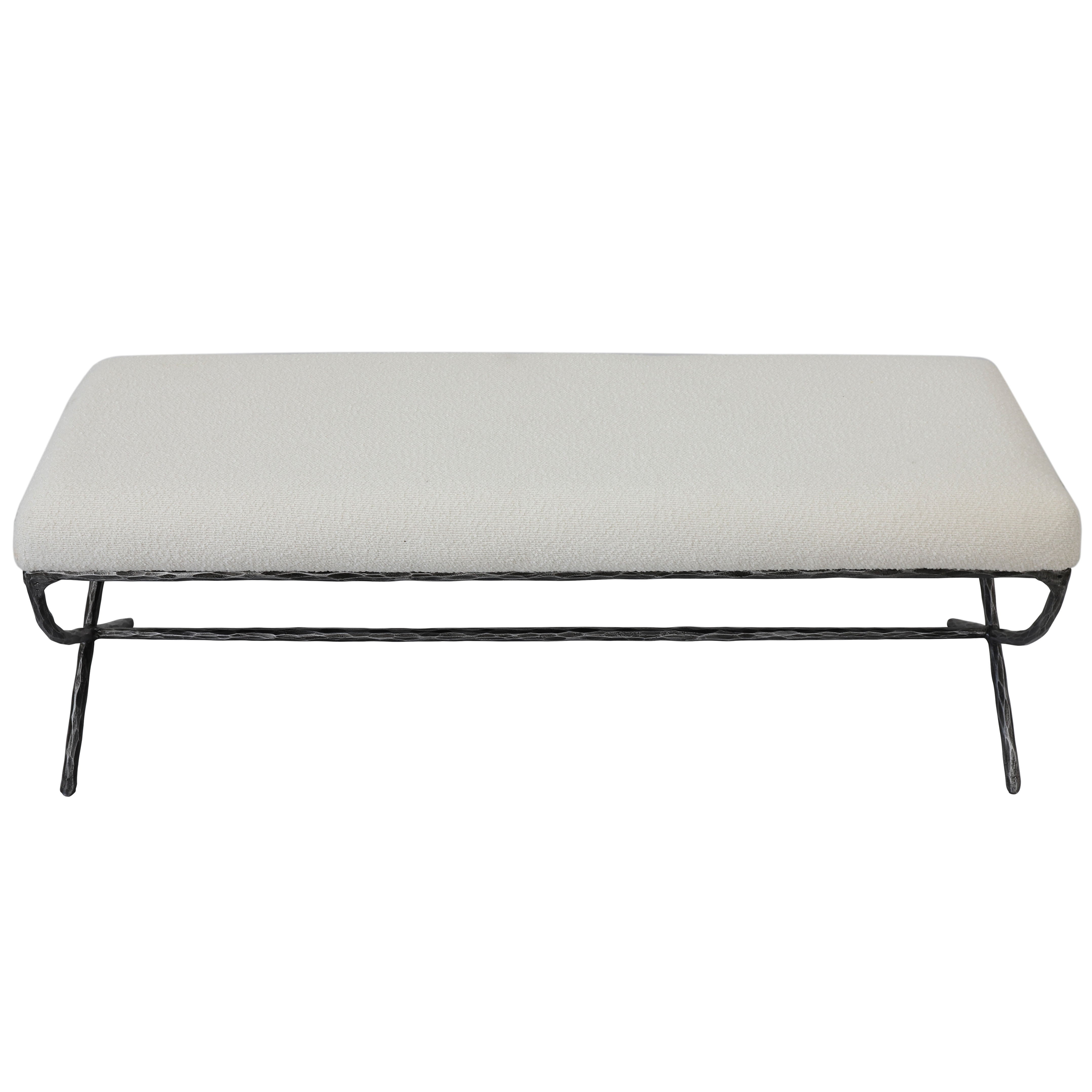 JANEEN BOUCLE AND METAL BENCH