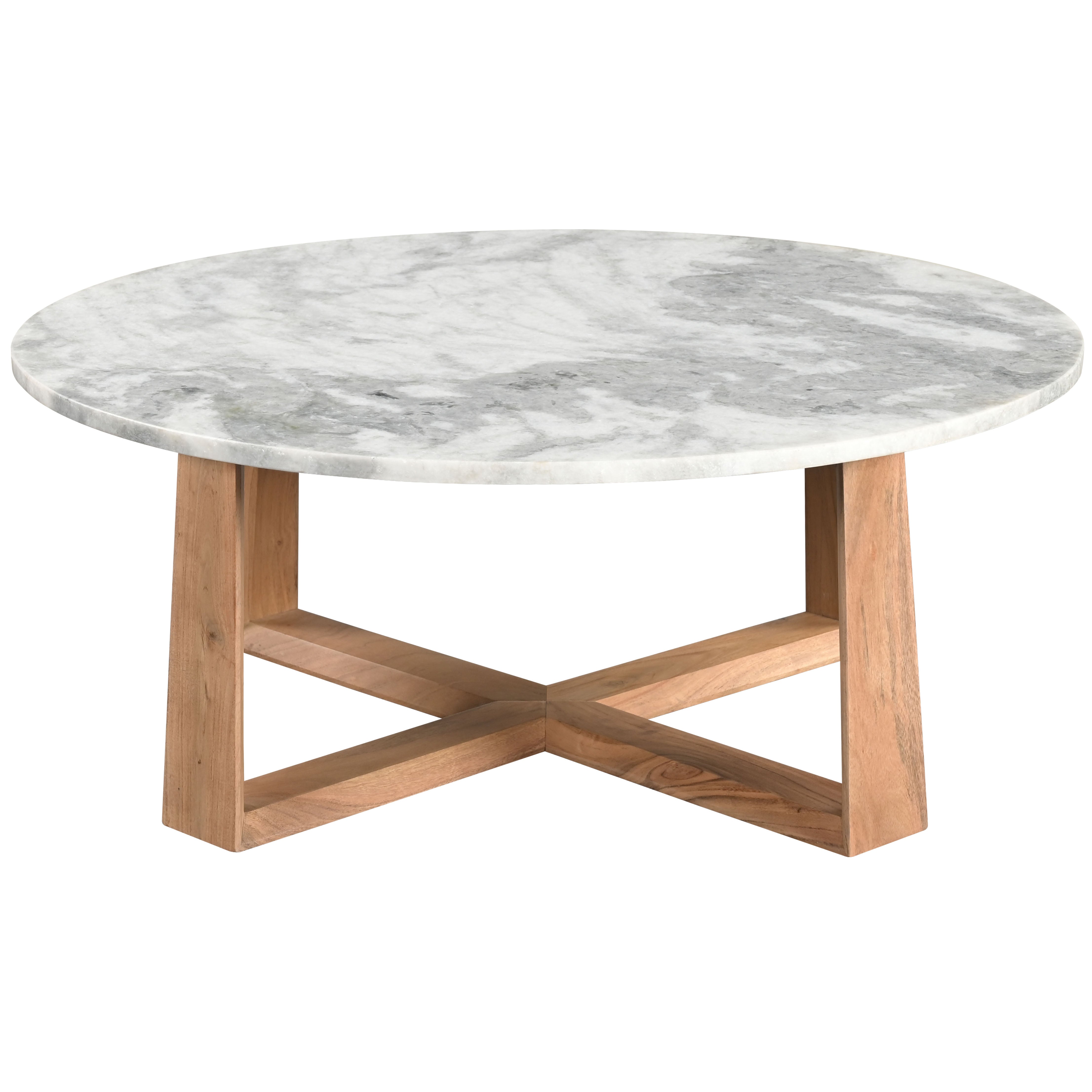 TRENTON ROUND MARBLE TOP COFFEE TABLE