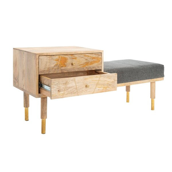 TAFT 2 DRAWER CUSHIONED SEAT BENCH